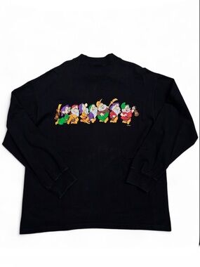 Vintage Disney XL 100% cotton Black Crewneck Sweatshirt Logo Tag made in USA